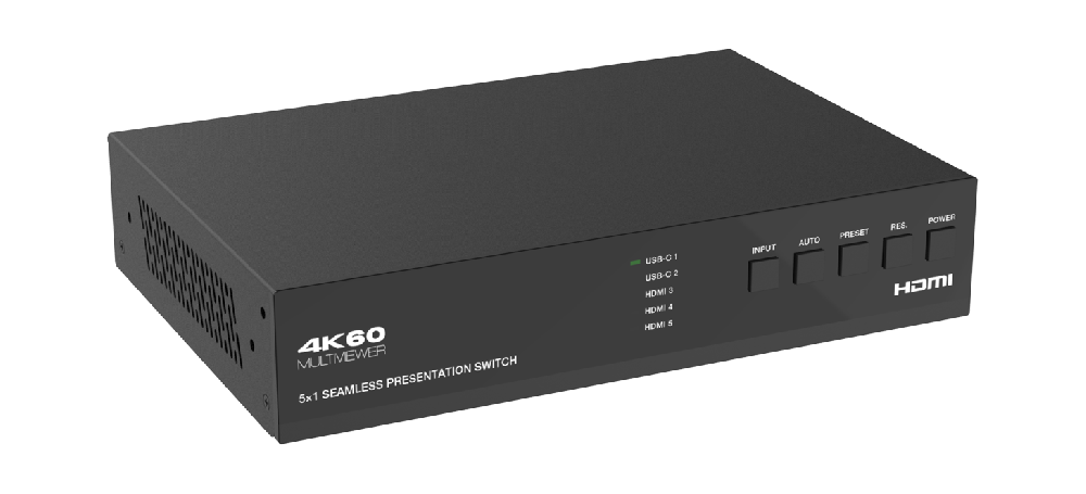 5x1 4K60 Presentation Switcher (HDBaseT 3.0/USB/Dante)